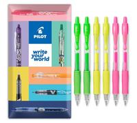 PILOT G-2 07 Neon Gel Ink Rollerball Pen, Envelope Pack of 6