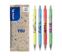 PILOT - G-2 Flow Gel Rollerball Pens 0.7mm - Black & Blue Ink - Pack of 4 | COLOURFUL & REFILLABLE: Limited edition G-2 Flow 0.7mm gel pens with colourful barrels, refillable design and smooth writing.