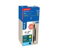 Pilot Pen Retractable Gel Pen Greenpack G-2 0.7mm Black - 12 pens + 12 refills