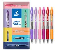 PILOT G-2 Retractable Gel Ink Rollerball Pens - 0.7mm Nib Tip - In Envelope Gift Packaging - Pack Set of 6 - Blossom Tones