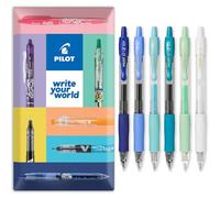 PILOT G-2 Retractable Gel Ink Rollerball Pens - 0.7mm Nib Tip - In Envelope Gift Packaging - Pack Set of 6 - Ocean Tones