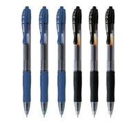 Pilot G-2 Rollerball Pen Set - 6 Pack (Blue, Black) 1.0mm Broad Tip - Bold, Smooth Writing