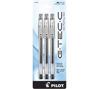 Pilot G-Tec-C Gel Ink Rolling Ball Pens, Ultra Fine Point (0.4mm), Black Ink, 3-Pack (35483)
