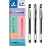PILOT G-Tec C4 Gel Ink Rollerball Pen - 0.4mm Nib - 0.2mm Line - In Envelope Gift Packaging - Pack of 3 (Black)