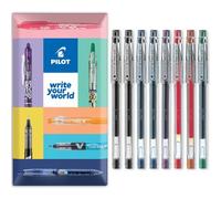PILOT G-Tec C4 Gel Ink Rollerball Pen - 0.4mm Nib - 0.2mm Line - Pack of 8 Pens in Envelope Gift Packaging (Essentials)