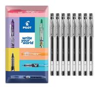 PILOT G-Tec C4 Gel Ink Rollerball Pen - 0.4mm Nib - 0.2mm Line - Pack of 8 Pens in Envelope Gift Packaging (Black)