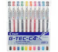 Pilot G - Tec C4 Gel Microtip Rollerball 0.4 mm - Assorted, Pack of 10