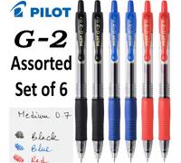 Pilot G2 Pastel Retractable Gel Rollerball Pen Set of 6 Assorted Colours
