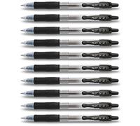 Pilot G2 07 Rollerball Gel Pens, 0.7mm Tip, Black Ink - Set of 10 | Refillable