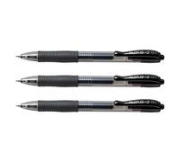 Pilot G2 07 Rollerball Gel Pens, 0.7mm Tip, Black Ink, Set of 3 | Refillable