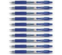 Pilot G2 07 Rollerball Gel Pens, 0.7mm Tip, Blue Ink - Set of 10 | Retractable