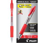 Pilot G2 Gel Ink Roller Ball Pen, Extra Fine Point, Red Red 0.4pc(s) - ballpoint pens (Extra Fine Point, Red, Red, 0.4 pc(s))