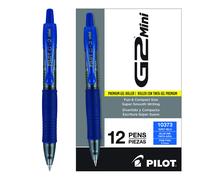 Pilot, G2 Mini Premium Rolling Ball Gel Pens, Fine Point 0.7mm, Blue, Pack of 12