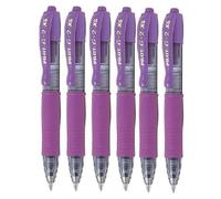 Pilot G2 Pixie Purple/Violet Pilot G2 Pixie Rollerball Pen 0.7mm Nib Tip 0.39mm Line Width Mini Gel Ink Retractable 207 (Pack of 6)