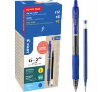 Pilot G2 Plus BegreeN 0.7 Gel Rollerball Pen Blue Box of 24 12 Pens, 12 Refills