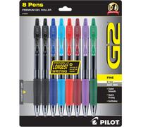 Pilot G2 Premium Gel Pens, Gel Roller Pens, Fine Point 0.7 mm Assorted Colors 7