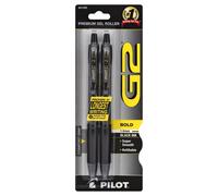 PILOT G2 Premium Gel Roller Pen Fine .7mm 2/Pkg-Black