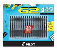 Pilot, G2 Premium Gel Roller Pens, Fine Point 0.7 mm, Black, Pack of 20