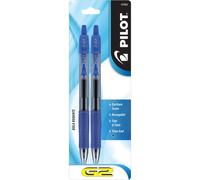 Pilot G2 Premium Gel Roller Pens Fine Point 0.7 mm Blue Pack of 2