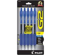 Pilot, G2 Premium Gel Roller Pens, Fine Point 0.7 mm, Blue, Pack of 5
