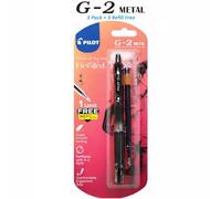 PILOT G2 Premium Refillable & Retractable Rolling Ball Gel Pens, Fine Point, Black, 3 -Pack + 3 Refills Free