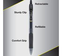 Pilot G2 Premium Refillable & Retractable Rolling Ball Gel Pens, Fine Point, Black, 8-Pack (15298)