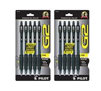 PILOT G2 Premium Refillable & Retractable Rolling Ball Gel Pens, Fine Point, Black Ink, 10-Pack (31078) (10 Pack)