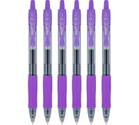 Pilot G2 Retractable Rollerball Gel Pens, Fine Point, 0.7mm, Purple Ink, 6 Count