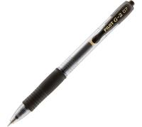 Pilot G207 Retractable Gel Rollerball 0.7 mm Tip - Black, Box of 12