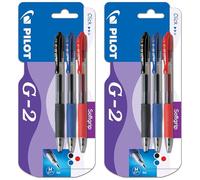 PILOT G207 Retractable Gel Rollerball Pen | 0.7mm Medium Nib/Tips | Black, Blue, & Red Ink | Pack of 6 Pens