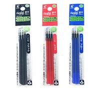 Pilot Gel Ink Refills for FriXion Ball 3 Gel Ink Multi Pen & FriXion Ball Slim 0.5mm, 3 Color Black/Blue/Red Ink, 3 Packs 9 refills total Value Set