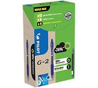 Pilot Pen Gel Pen Greenpack G-2 0.7 mm Blue – 12 Pens & 12 Refills (WLT556183)