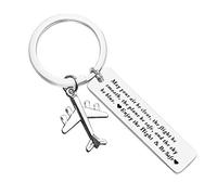 Pilot Gift Fly Safe Keychain Flight Attendant Traveling Gifts May Your Air Be Clear The Flight Be Smooth The Plane Keep Safe Keyring