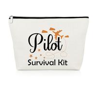 Pilot Gift Makeup Bag Flight Attendant Gifts Flight School Gift Stewardess Appreciation Gift Inspirational Gift for Pilot Graduation Gift Aviation Gift Airplane Gift Christmas Travel Cosmetic Pouch