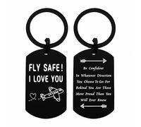 Pilot Gifts for Men Women - Fly Safe Keyring for Pilot Birthday Christmas - Airplane Flight Attendant Aviation Gift
