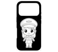 Pilot Girl Cartoon Style Flight Lessons Case for iPhone 17 Pro