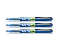 PILOT Greenball Liquid Ink Rollerball Pens 7 Medium Blue Pack of 3aa