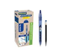 Pilot Greenpack B2P Eco Gel, 0.7mm, Blue, 10 Pens and 10 Refills, WLT556206 | Retractable mechanism, refillable - soft gel ink - indelible ink - blue - medium tip (0.7mm)