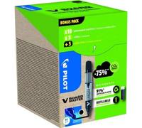 Pilot Pen V-Board Master Whiteboard Marker – Black – 10 Markers & 10 Refills – Recycled, 6mm Bullet Tip