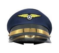 Pilot Hat - Airline Captain Cap Adjustable with Embroidered Badge | Classic Pilot Captain Hat | Airliine Captaiin Piilot Cap | Dress Up The Accessory for Events and Cosplay