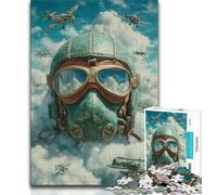Pilot Helmet 1000 Piece Jigsaw Puzzle for Adults Teens,Learning Educational Toys Family Games Birthday Present,Gifts 50x75cm