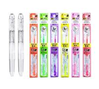 Pilot Hi-Tec-C Coleto Gel Ink Pen 0.4mm 3-In-1 Transparent Body 2 Packs & 6 Fluorescent Color Refill Set With Kanji LOVE Sticker
