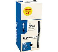 Pilot Hi-Tecpoint Non-retractable Rollerball Pen Black 0.4 mm Fine Rollerball Non Refillable Pack of 20