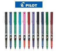 Pilot - 3 x Refillable Hi-TechPoint V7 Begreen Rollerball Pens - Medium Tip - Red Liquid Ink