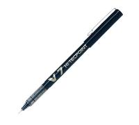 Pilot Hi-Tecpoint V7 Liquid Ink Roller Ball Pen Black Blue Red Green 0.7mm Nib Pack of 6 (Black)