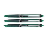 PILOT Hi-Tecpoint V7 RT Retractable Ink Rollerball Pens 0.5 mm Line Green Pack of 3
