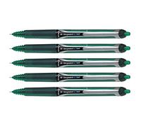 Pilot Hi-Tecpoint V7 RT Retractable Ink Rollerball Pens 0.5 mm Line Green Pack of 5