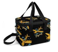 Pilot I Love Flying Plane Lunch Bag Insulated Lunchbox Cooler Cooling Tote for Travel