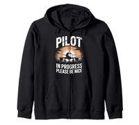 Pilot In Progress Please Be Nice Student Pilot Zip Hoodie
