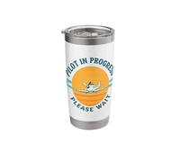 Pilot in Progress Please Wait Airplane Sunset Stainless Steel Insulated Tumbler